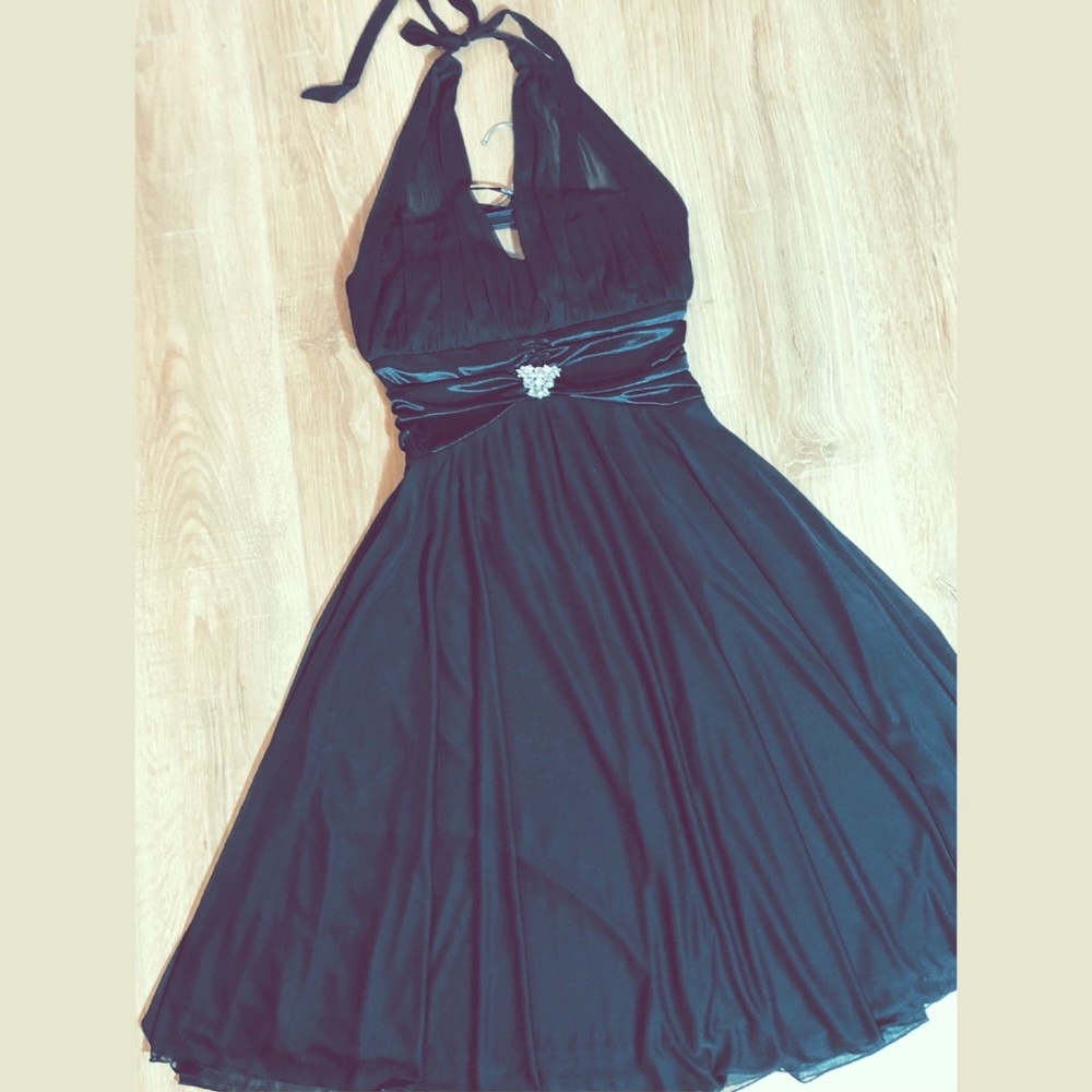 XOXO Black Halter Dress Size Medium